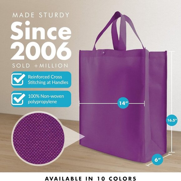 Reusable Grocery Bags, Durable Tote Bags, Shopping Bags for Groceries, Utility T - Picture 3 of 6